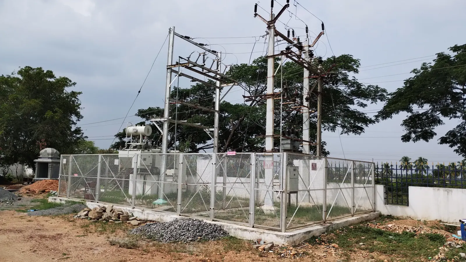 Electrical substation and perimeter at Macrofast factory, Annur, Tamil Nadu, India