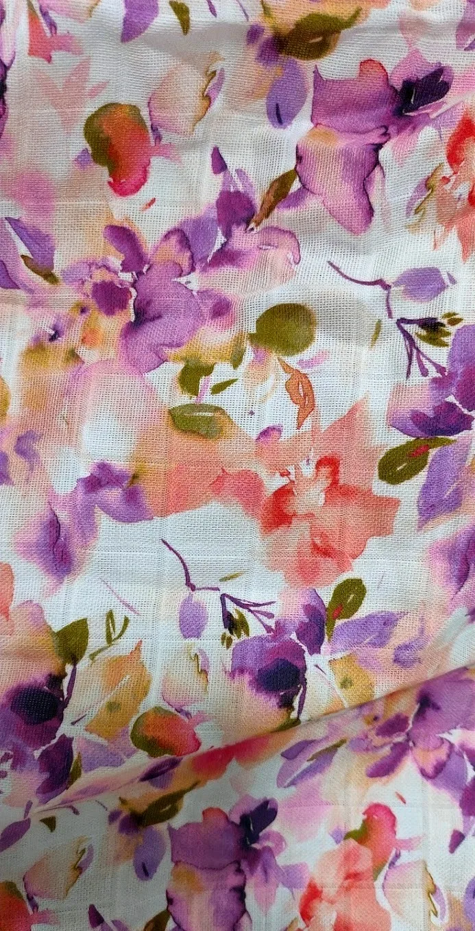 Organic cotton muslin swaddle with GOTS approved digital printing